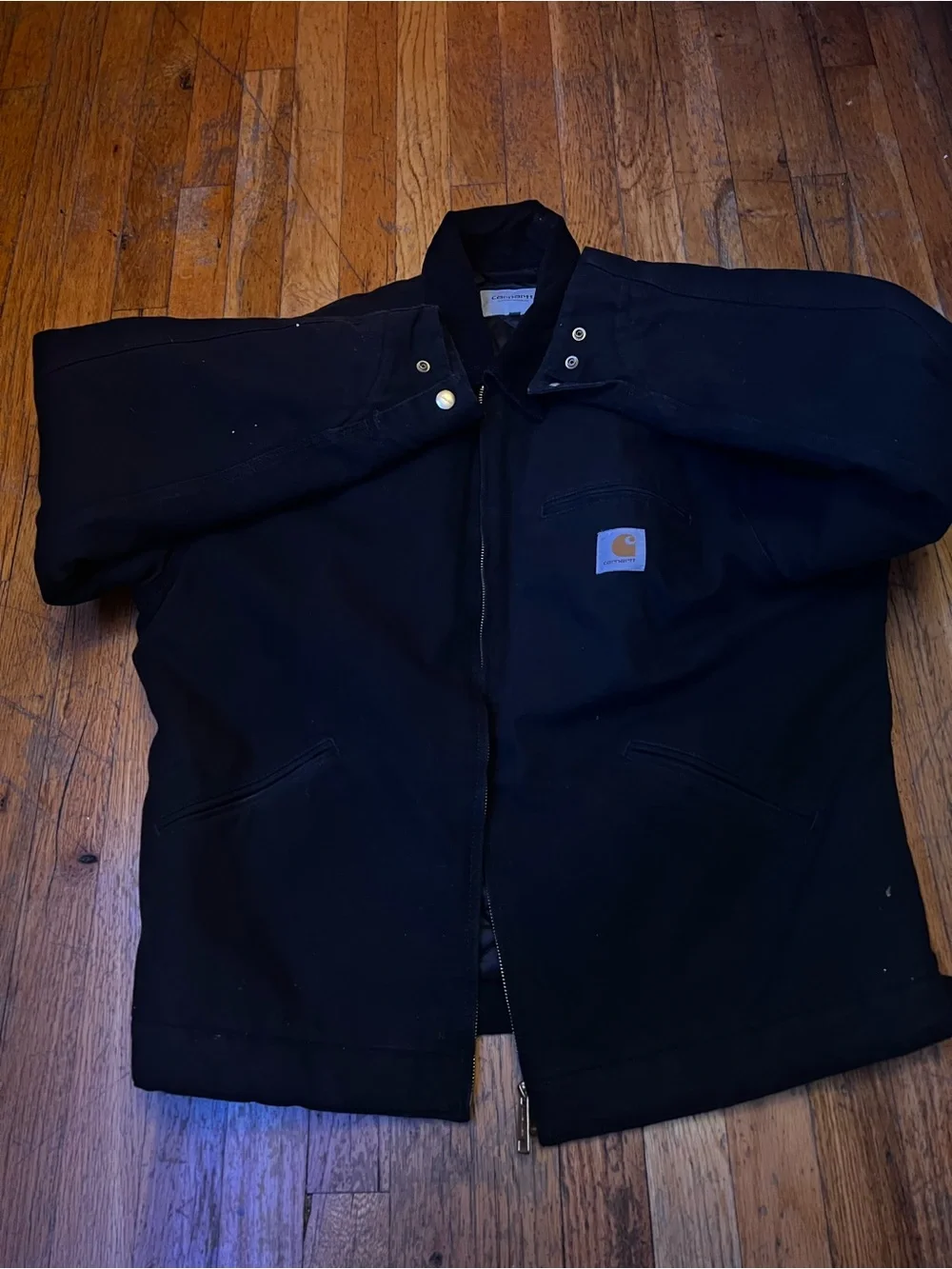 Carhartt Black Work Jacket with Corduroy Collar